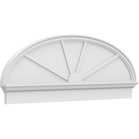 Ekena Millwork Elliptical 4 Spoke Architectural Grade PVC Combination Pediment, 60"W x 21-7/8"H x 2-3/4"P PEDPC060X220ELL04